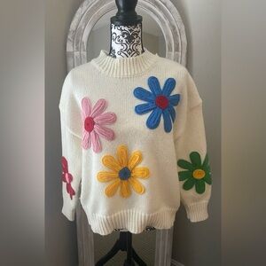 Floral Embroidered Women's Sweater 🌸